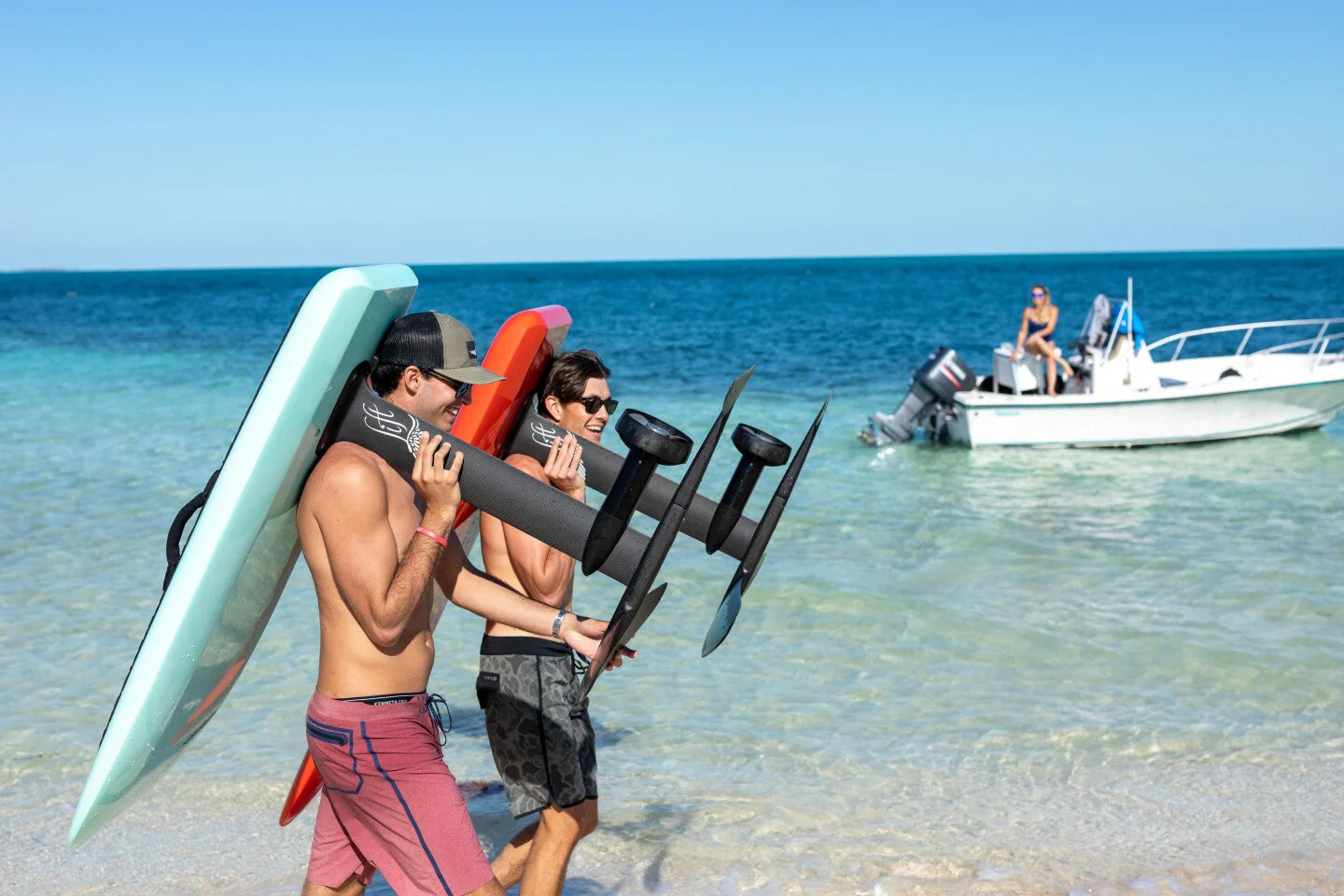 eFoil demo at Tamarin Bay Mauritius